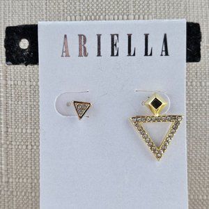 Ariella Women Earrings Mismatch earrings Gold Tone Crystals Accent Jewelry